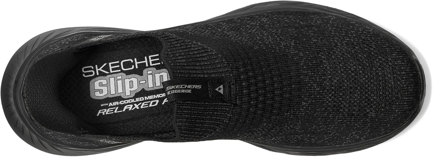 Мужские кроссовки Skechers Edgeride Commissioner с удобной посадкой без шнурков, черный — фото 3