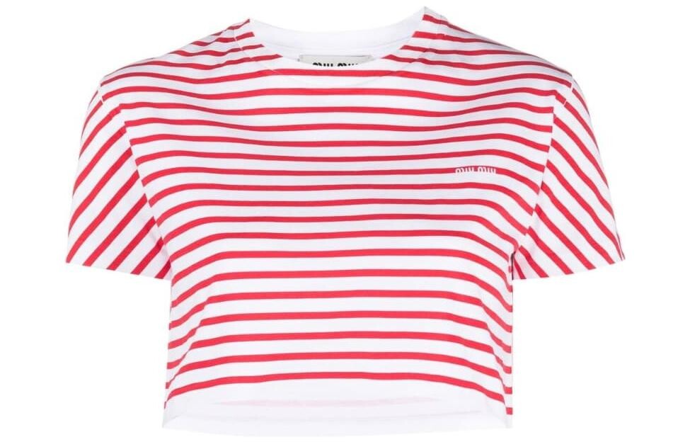 

Укороченный топ женский красный Miu Miu