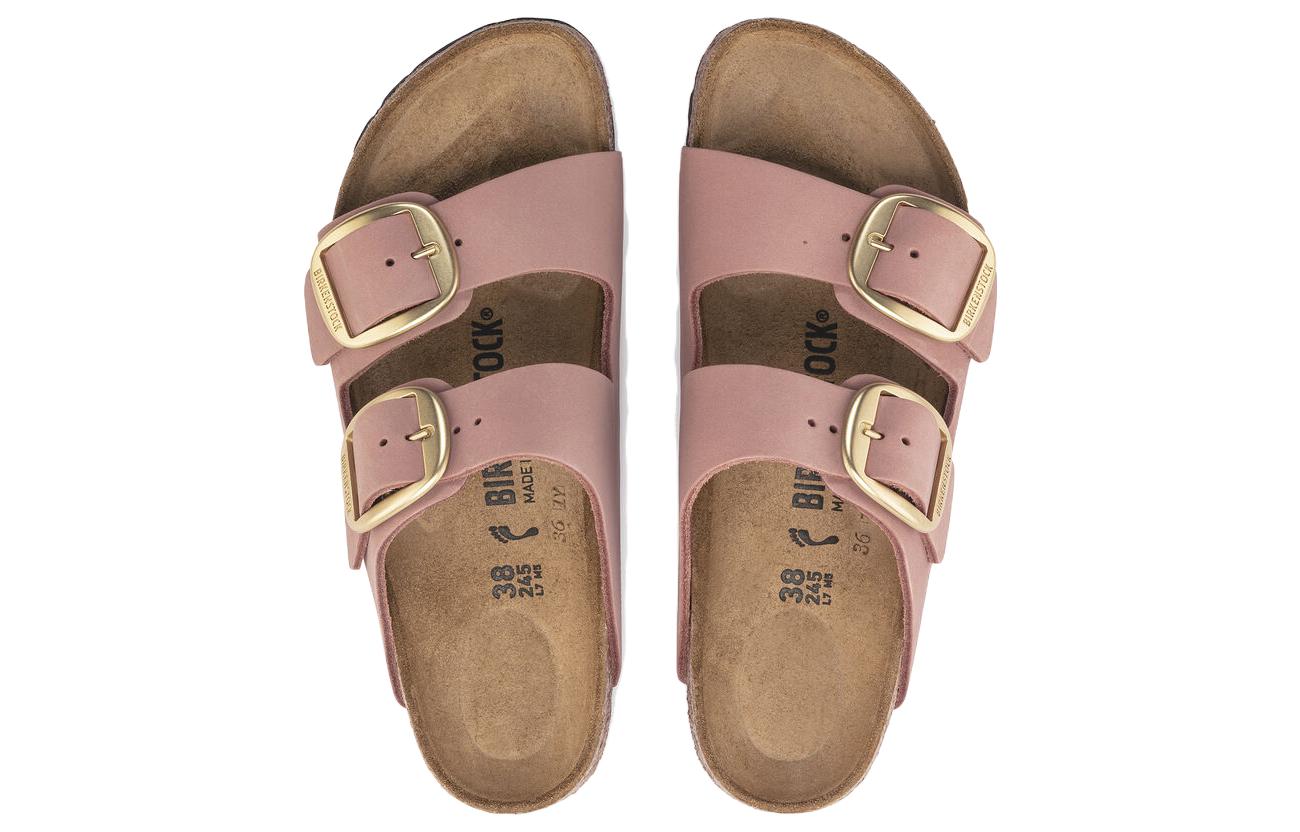 Тапочки (WMNS) Birkenstock Arizona Big Buckle Nubuk Leather 'Old Rose' 1023963, розовый — фото 3