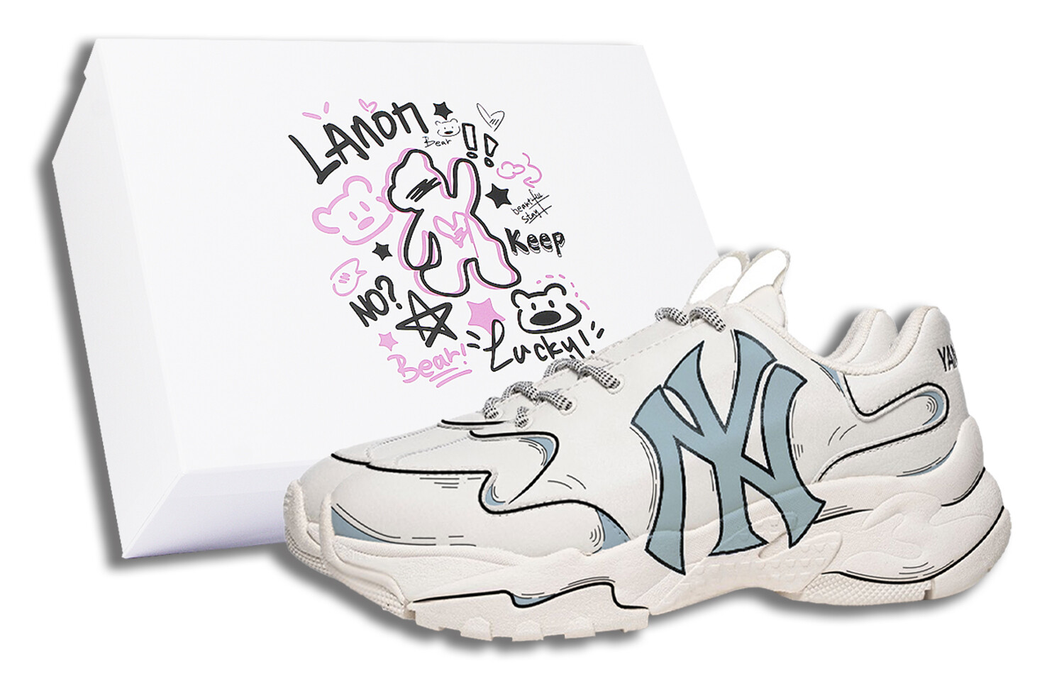 

Кроссовки MLB Big Ball Chunky Chunky Sneakers Unisex Low-top White/blue, белый