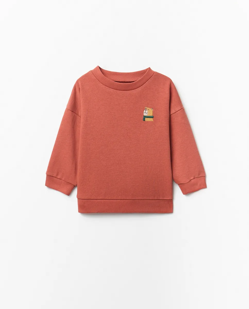 

Однотонная толстовка с вышивкой Sfera, красный