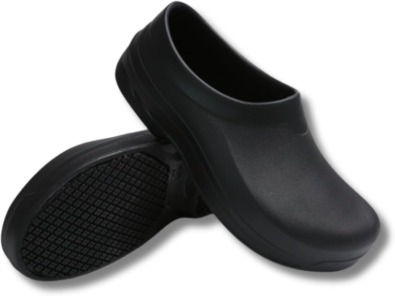 

XUEMAX Унисекс Нескользящие туфли для мужчин и женщин - водонепроницаемые, маслоустойчивые кухонные туфли для шеф-поваров, нескользящие защитные сабо для медсестер, ресторанного и пищевого сервиса, удобные и легкие, черный