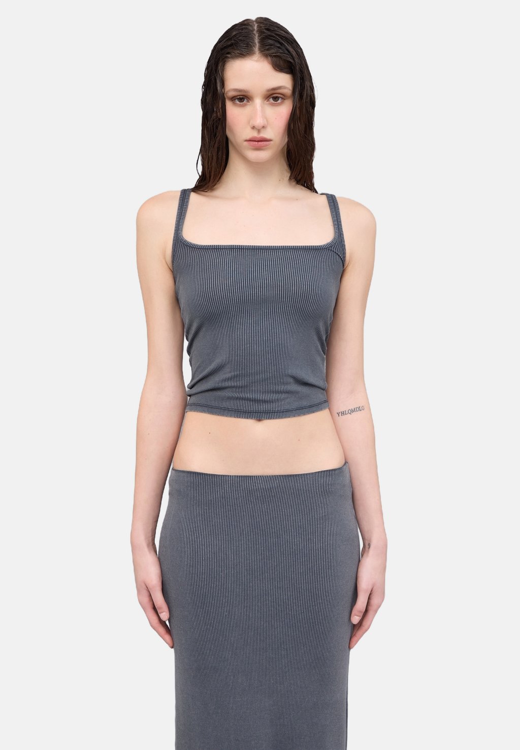

Топ TANK SQUARE NECK VINTAGE UTOPJA, серый