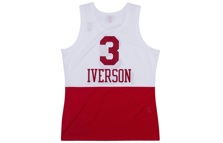 

Баскетбольная майка унисекс бело-красная Mitchell Ness