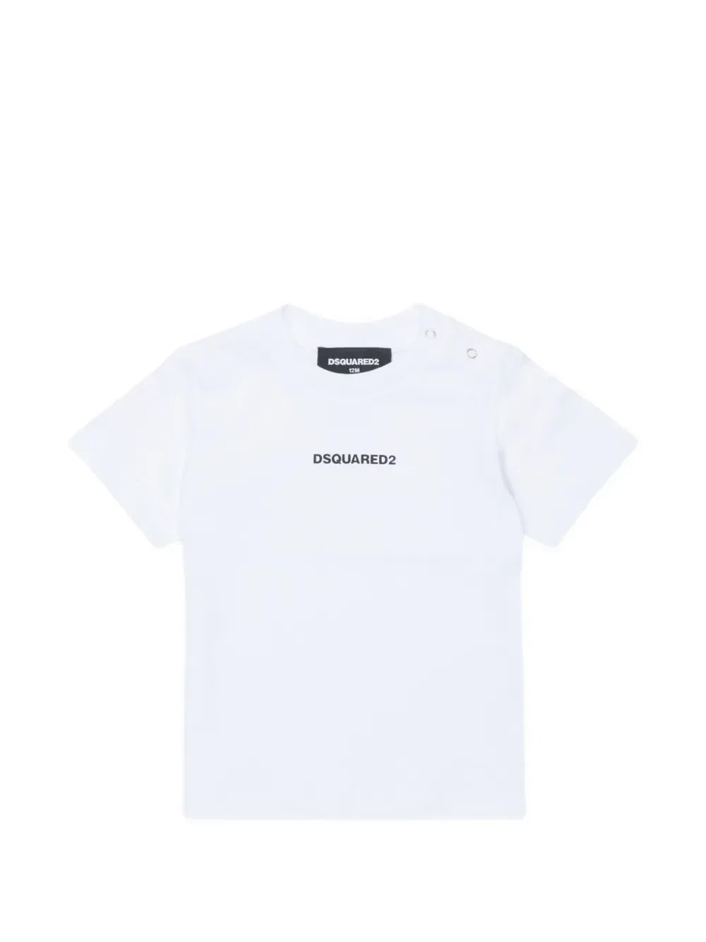 Футболка с логотипом и пуговицами на плече DSQUARED2 KIDS, белый