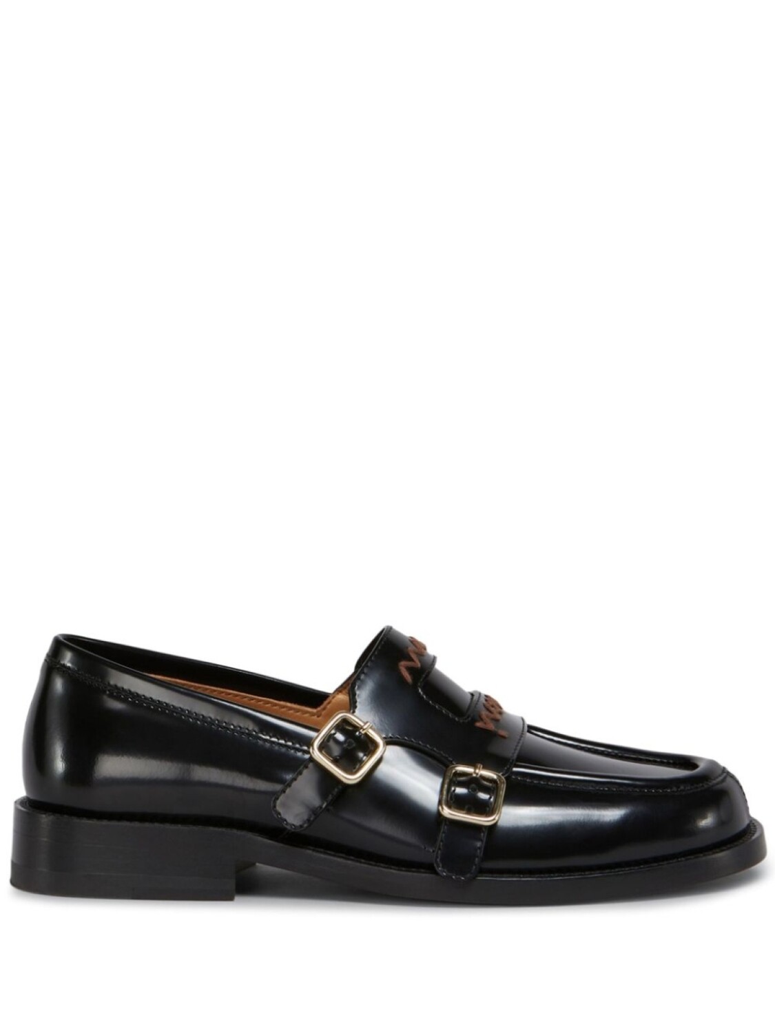 Кожаные лоферы Marni, черный