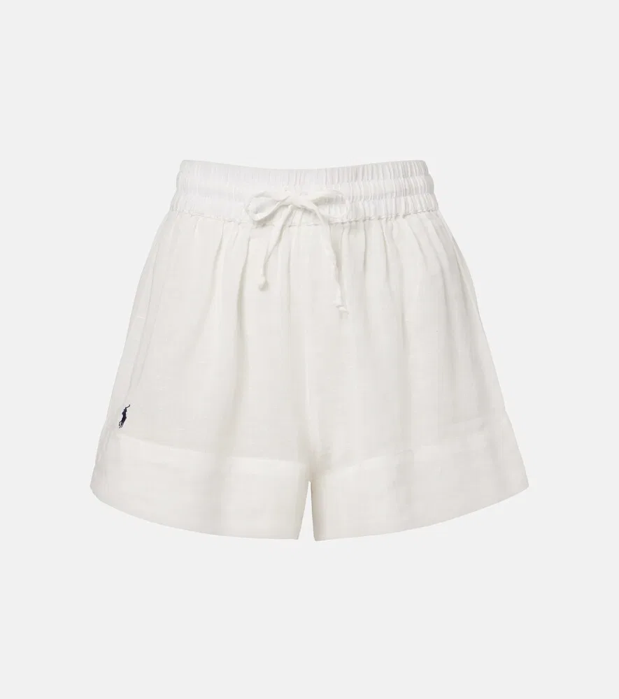 Бермуды из хлопка и льна Polo Ralph Lauren, белый