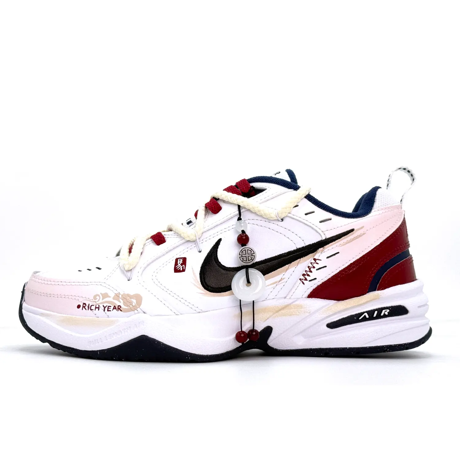 

Nike Кроссовки Air Monarch 4 Horse Year Prosperity Leather Abrasion Resistant Low top Chunky Unisex Red White New