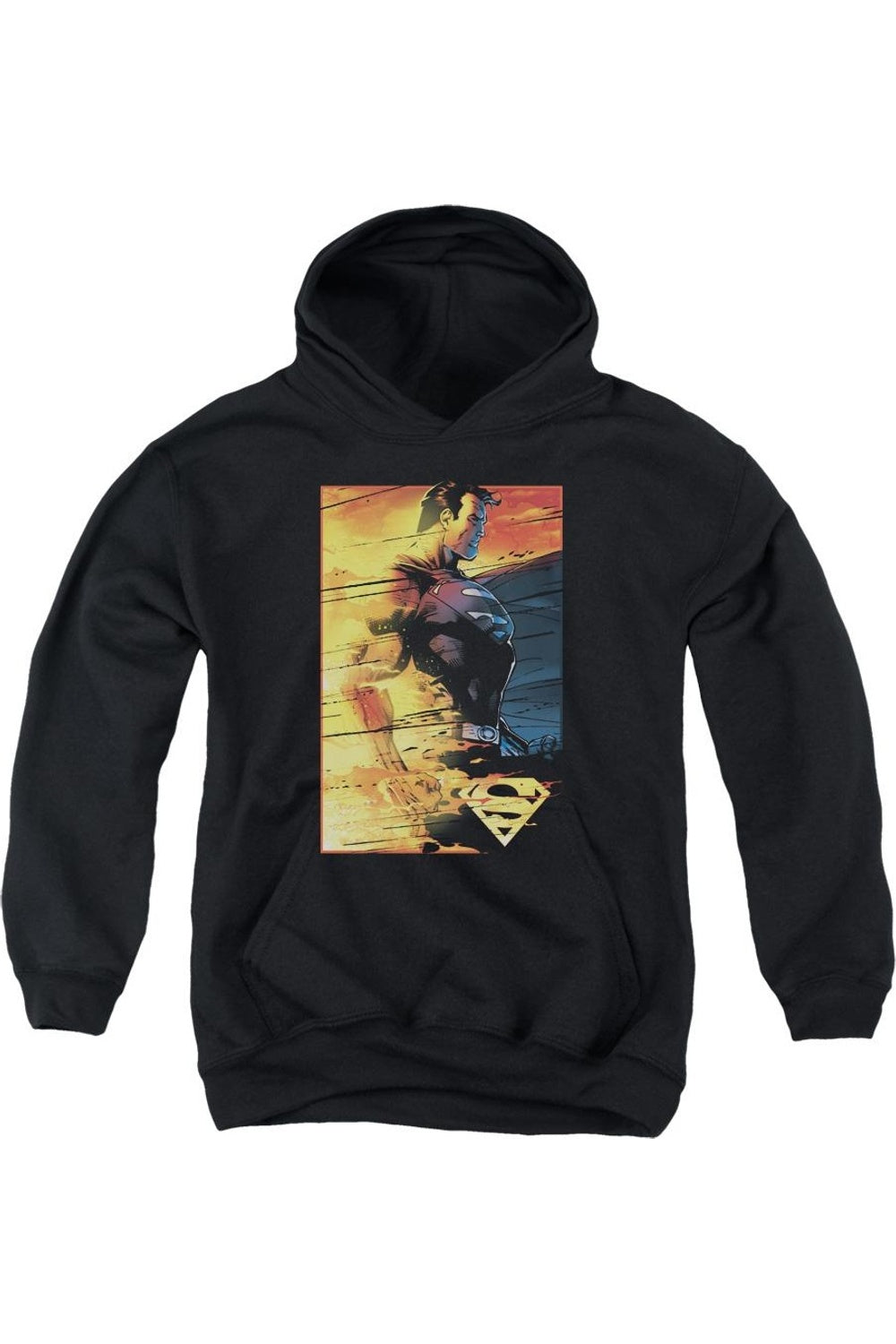 

Супермен молодежная огнеупорная толстовка с капюшоном Gildan, черный