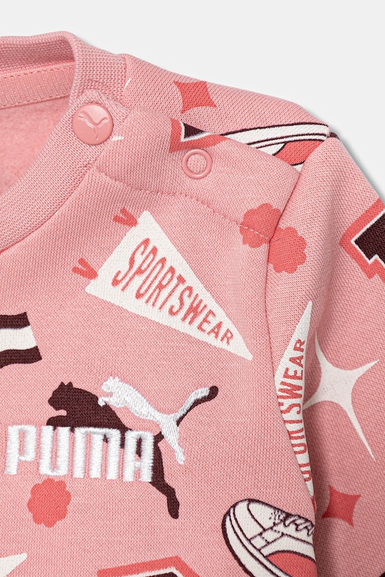 Детский спортивный костюм MINICATS AOP Crew Set FL INF Puma, розовый — фото 3