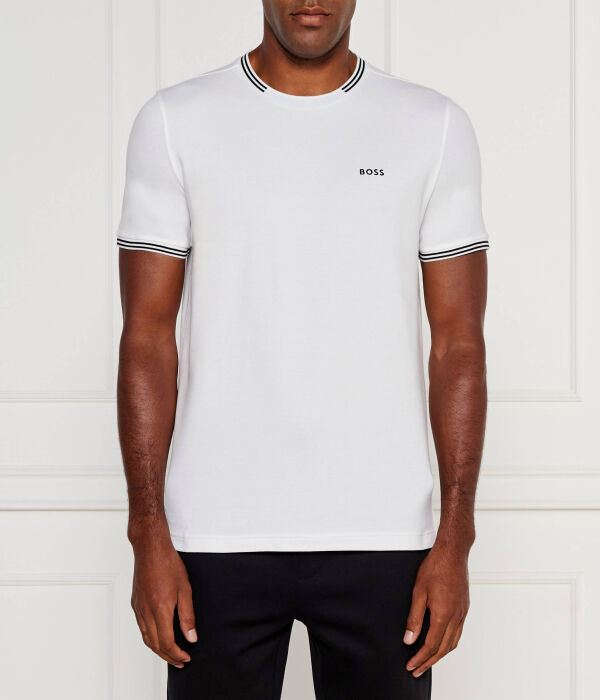 

Футболка Boss Green Slim Fit, белый / серо-коричневый