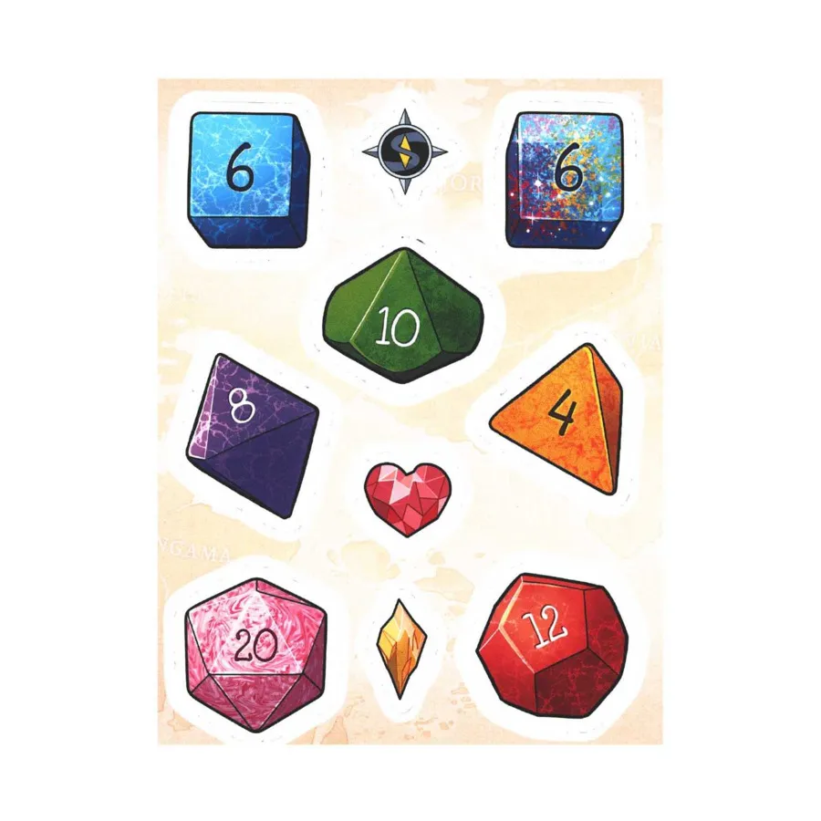 

Лист наклеек «Хрустальное сердце» №2 — игральные кости, Role Playing Games (Up to Four Players)