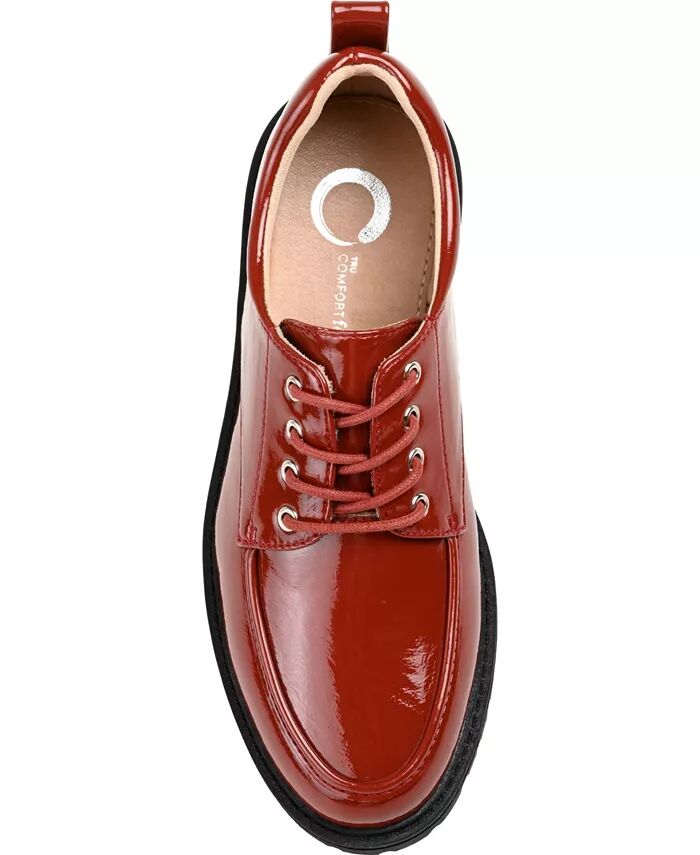 Женские оксфорды Zina Lace Up Lug Sole Journee Collection, красный — фото 4