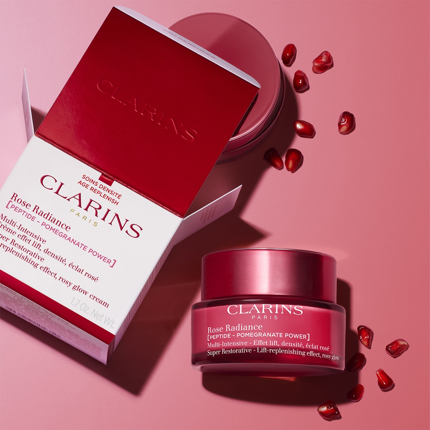 Крем для лица Clarins — Multi-intensive + rose radiance [peptide - pomegranate power] , объем, 50 мл — фото 4