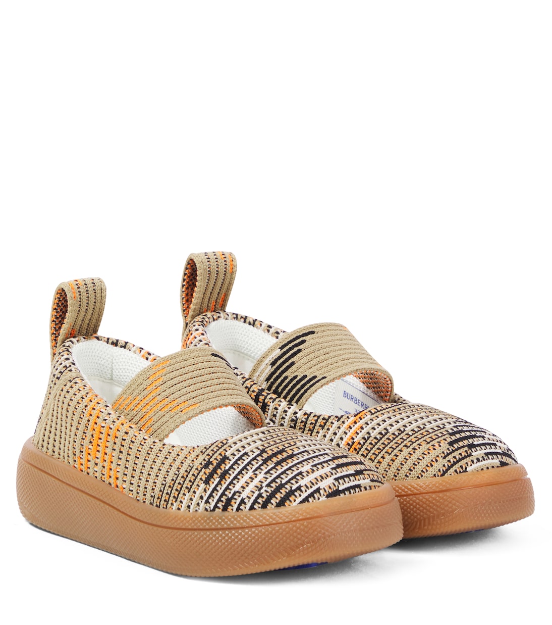 

Вязаные балетки Мэри Джейн в клетку Burberry Burberry Kids, Sand Ip Check
