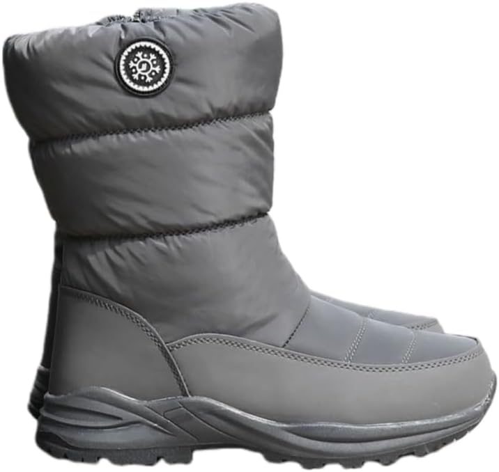 

Женские зимние сапоги большого размера - с теплой флисовой подкладкой, противоскользящей подошвой, для катания на лыжах Spkfhd, серый