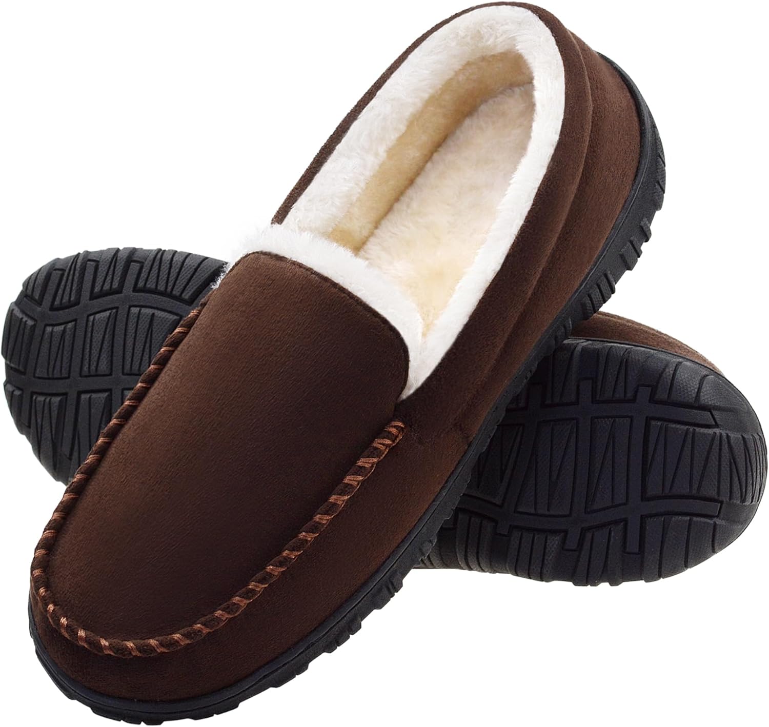 

Мужские мокасины-тапочки FLYFUPPY с эффектом памяти, теплые плюшевые пушистые домашние/тапочки, коричневый