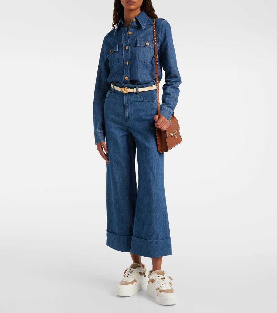 Кроссовки из кожи и вельвета с одним шипом Valentino Garavani, New Chinos/Bia-Glace — фото 3