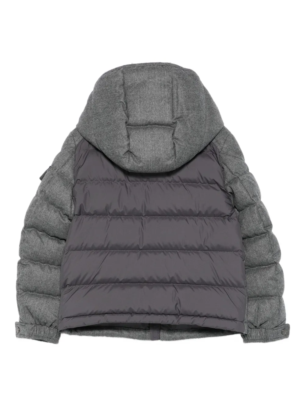 Шерстяной пуховик Montgenevre с капюшоном Moncler Enfant, серый — фото 2