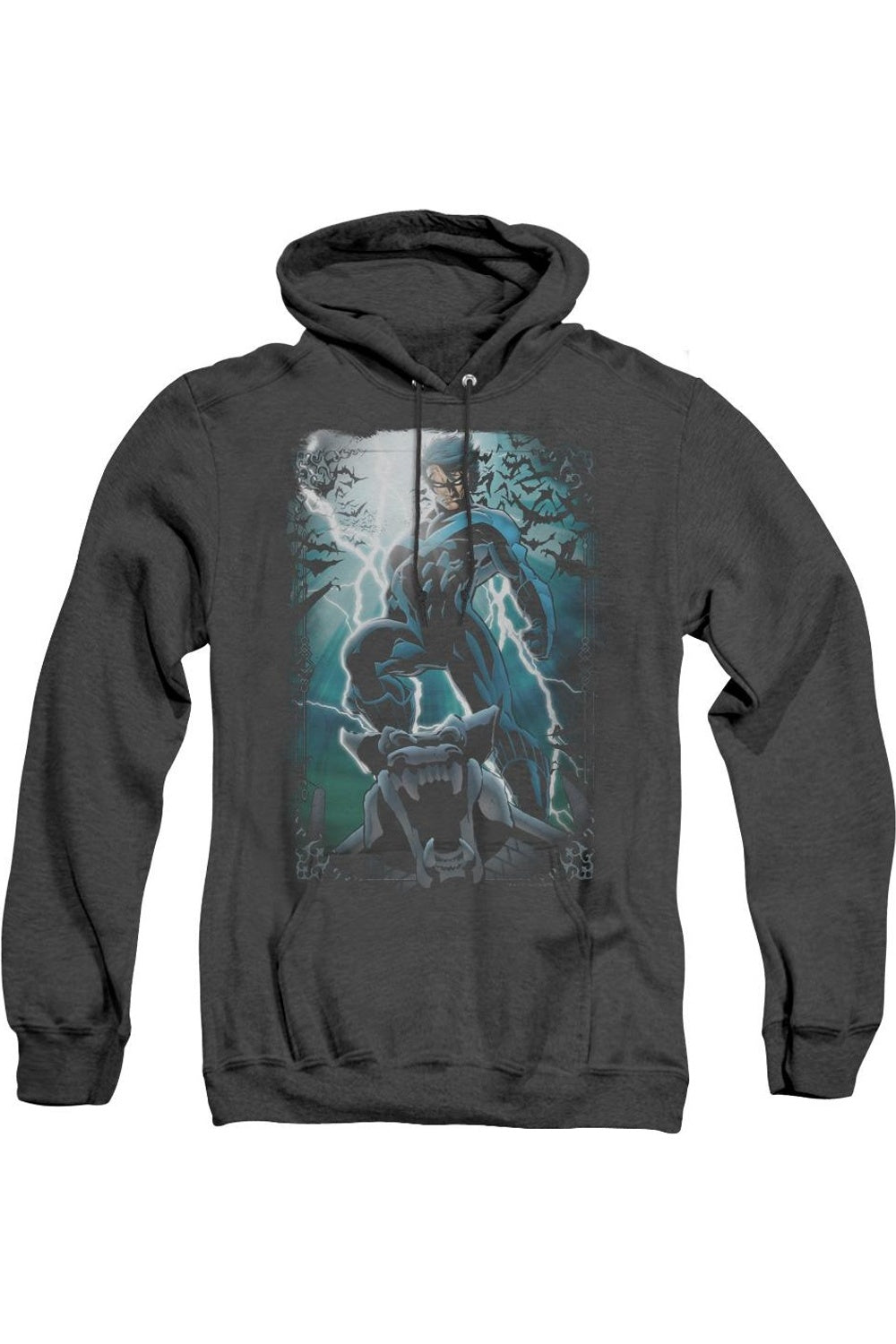 

Batman Night Light Adult Heather Hoodie / Толстовка с капюшоном Gildan, черный