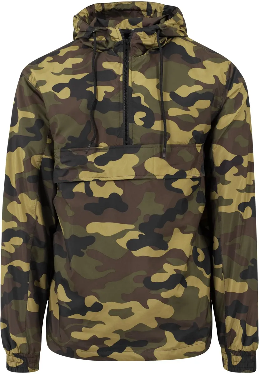 

Анорак URBAN CLASSICS " Urban Classics Men's Camo Pullover Windbreaker" (1 шт.), с капюшоном, цвет Woodcamo