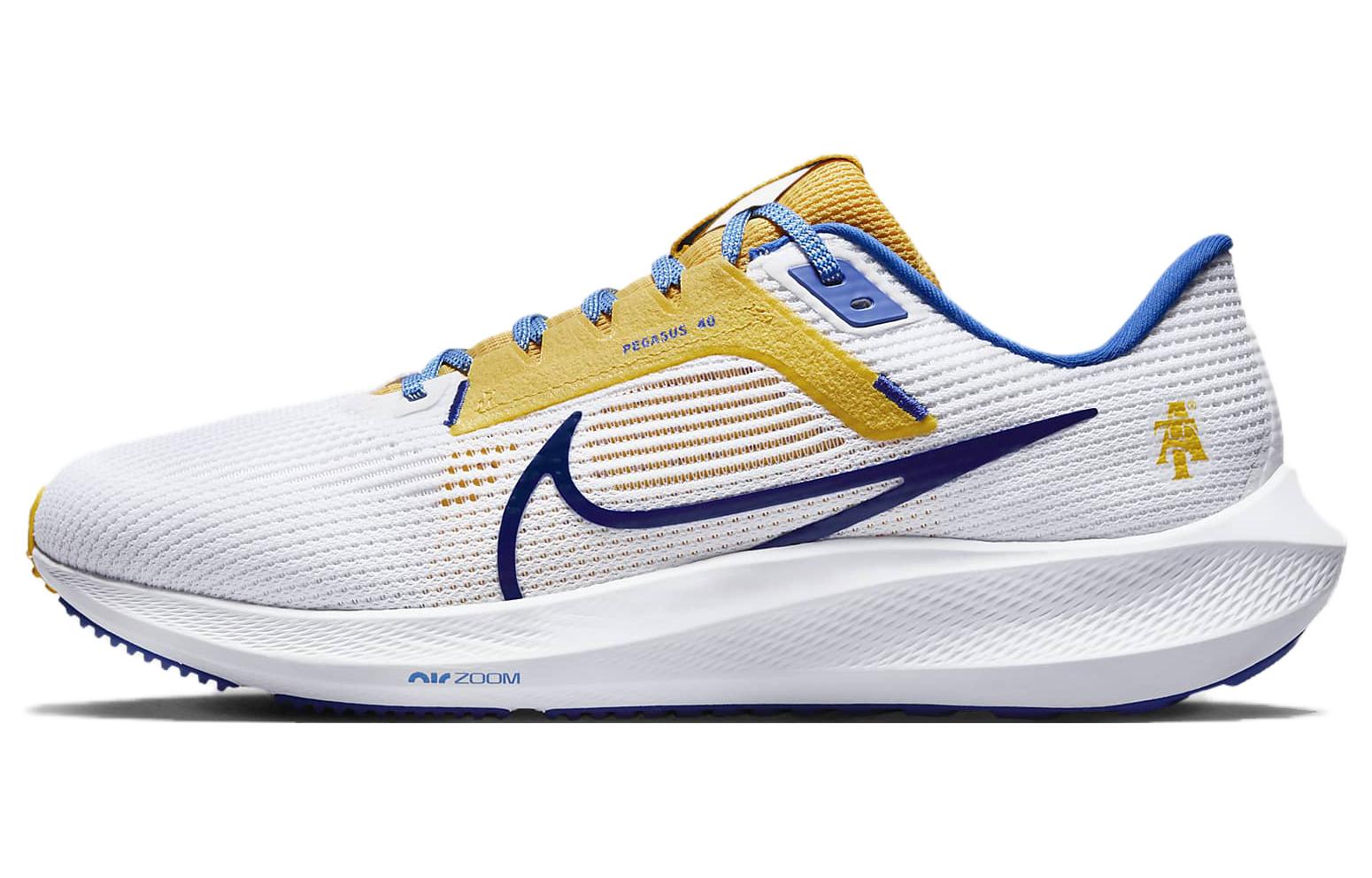 

Кроссовки Air Zoom Pegasus 40 'North Carolina A&T' Nike, белый/желтый/синий