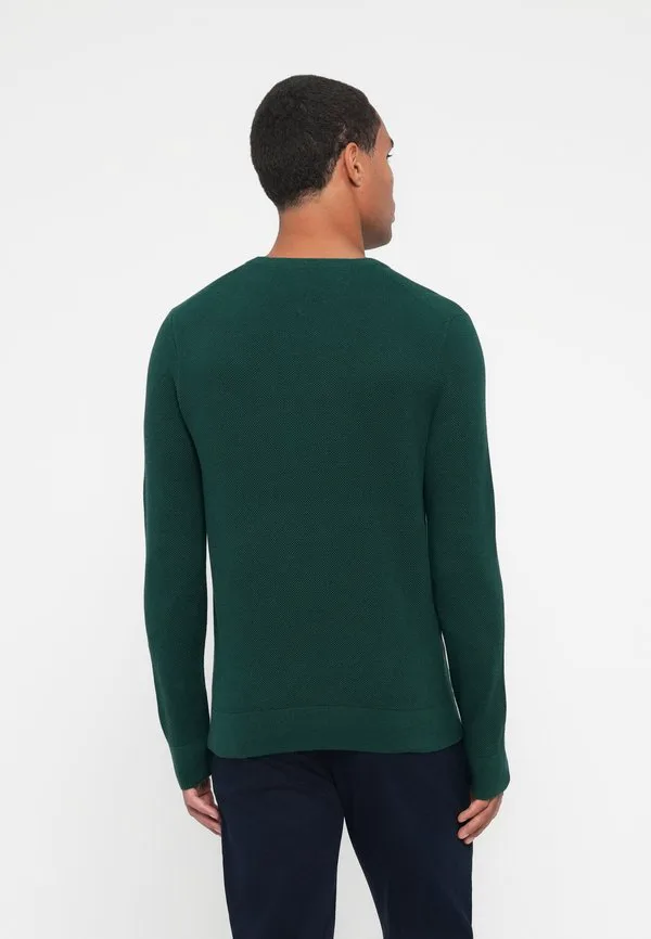 Джемпер с вышивкой флага и текстурированным круглым вырезом Tommy Hilfiger, Ornamental Green — фото 3