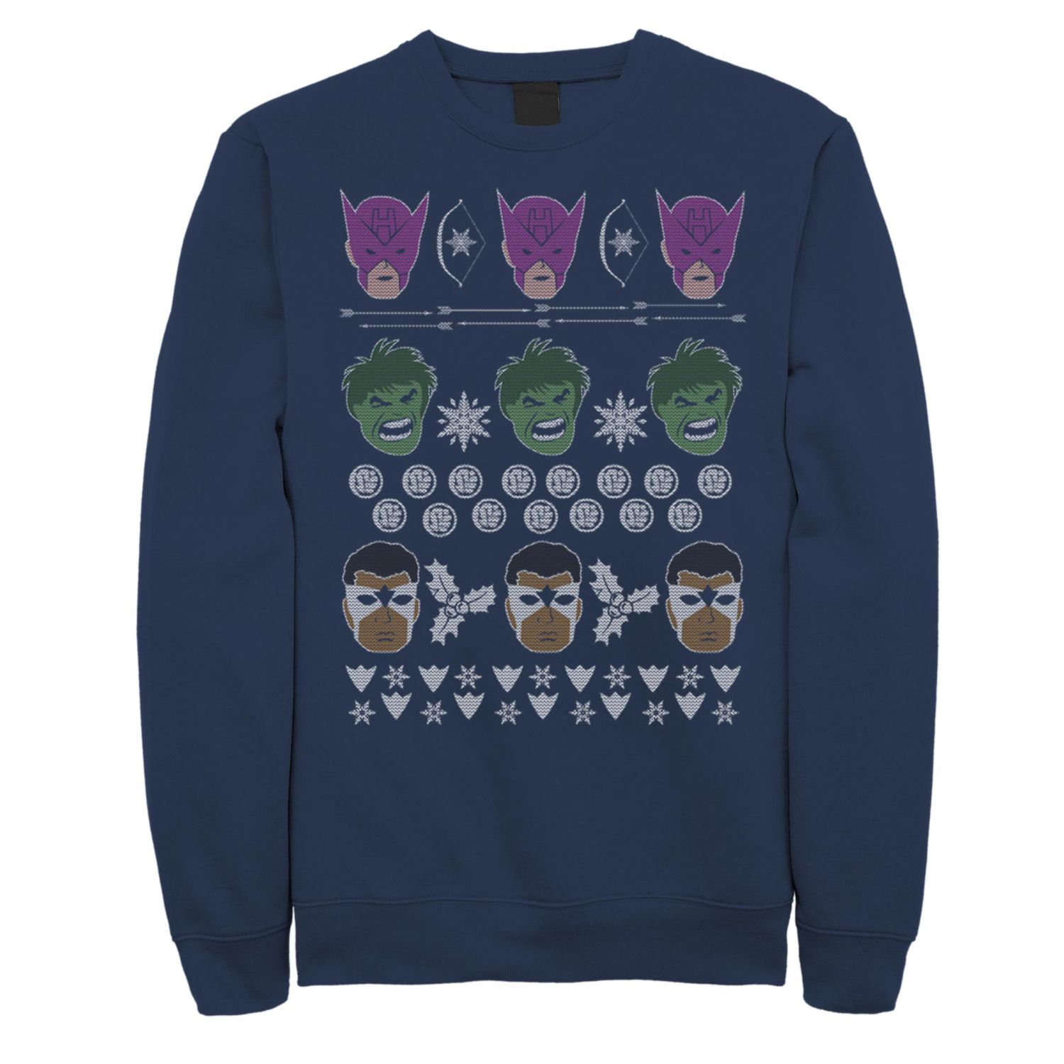 

Мужской флисовый свитер Marvel Hawkeye Hulk Falcon Ugly Christmas Sweater Licensed Character