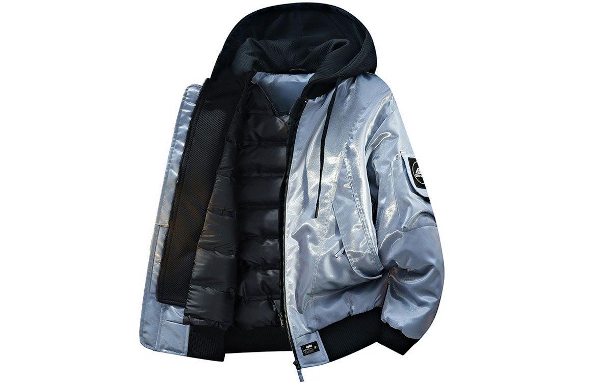 

Пуховик Unisex Hooded Thickened ZIAREL, синий серый[removable logo]