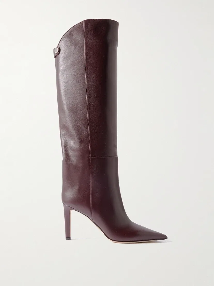 Кожаные сапоги Alizze 85 до колена JIMMY CHOO, бордовый