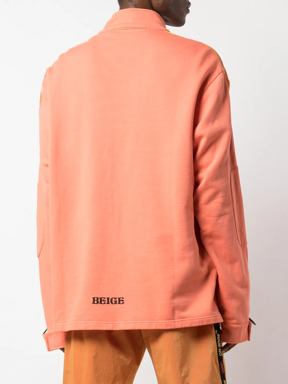 Толстовка с контрастными вставками OFF-WHITE, оранжевый — фото 4