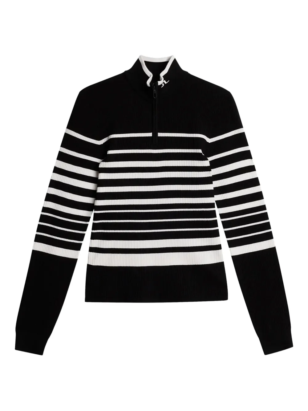 

Полосатый свитер на молнии J.Lindeberg, черный