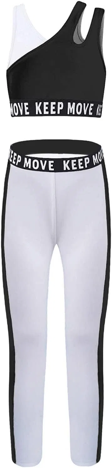 Детский спортивный костюм с асимметричными лямками Moggemol, 2 предмета, Black, asymmetry