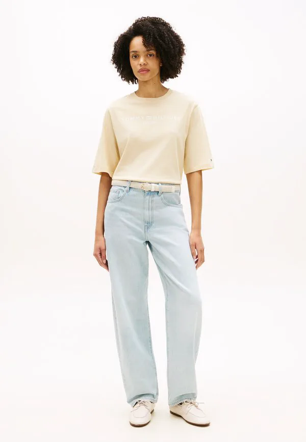 Футболка с логотипом, свободный крой, круглый вырез, принт. Tommy Hilfiger, Country Ivory — фото 2