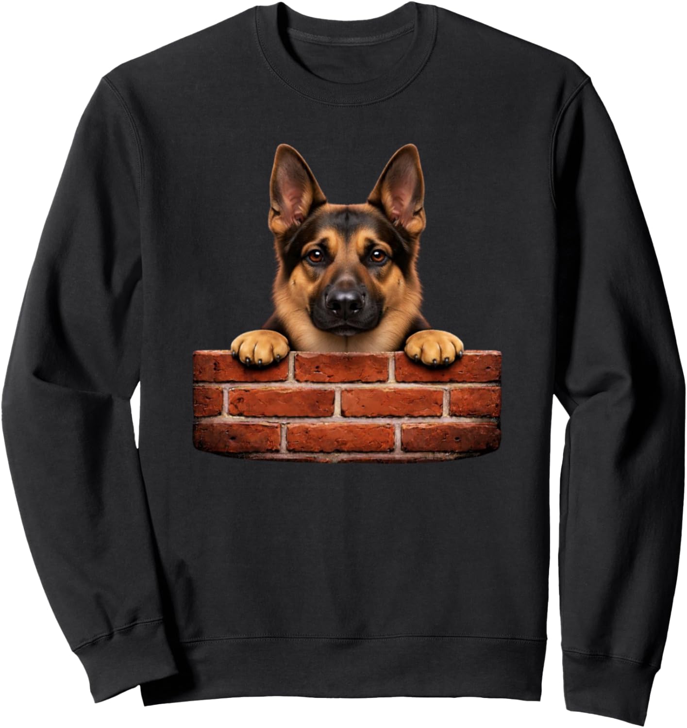 

Забавная толстовка с изображением немецкой овчарки и кирпичной стены German Shepherd Dog Lovers Designs, черный