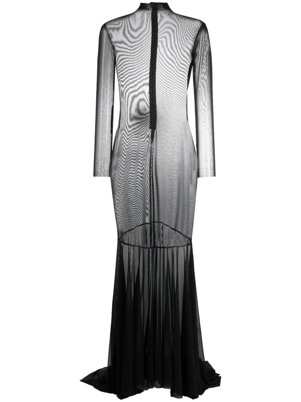 

Полупрозрачное платье с длинными рукавами Atu Body Couture, черный