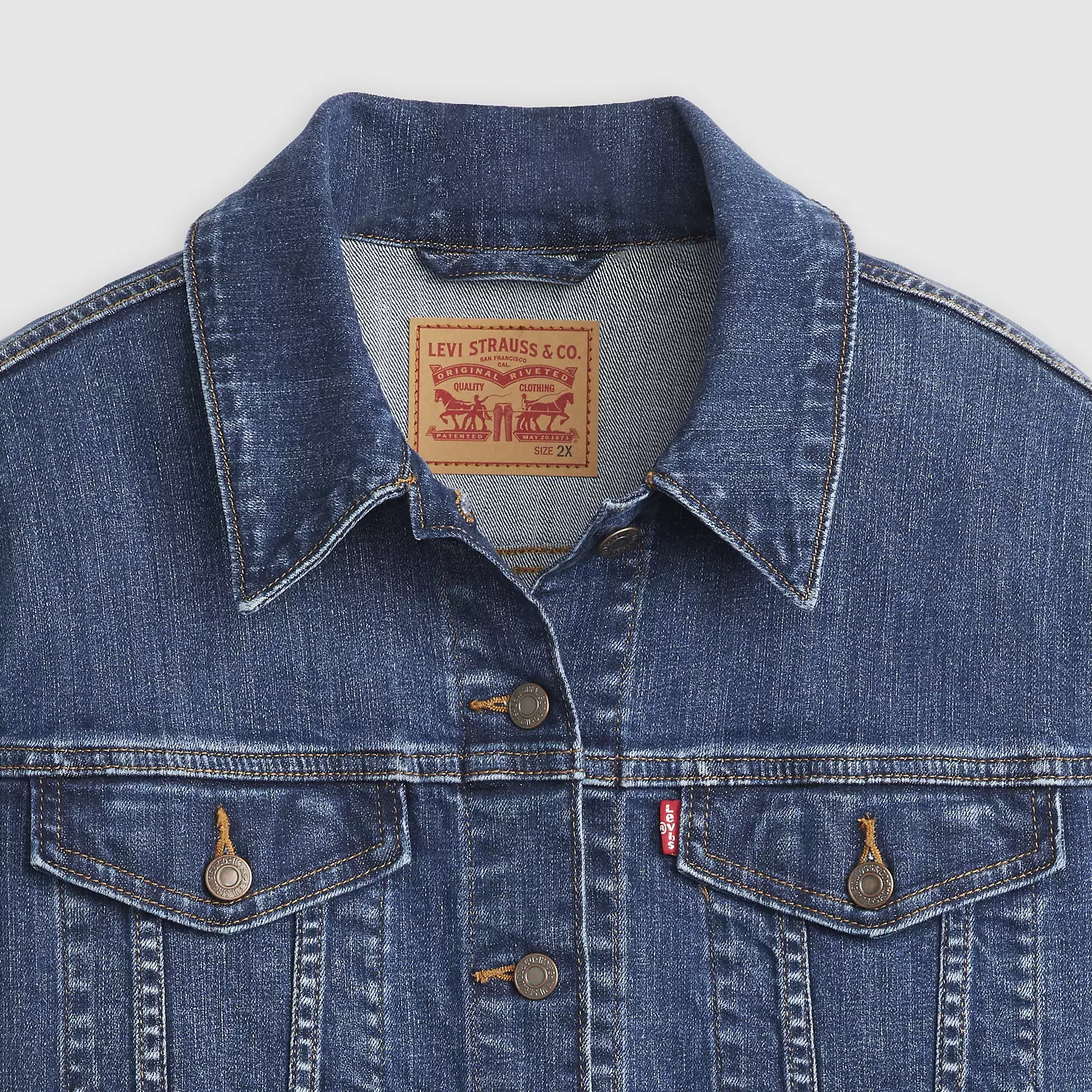 Оригинальная куртка дальнобойщика (большие размеры) Levi's, цвет See Her Run - Medium Wash — фото 4