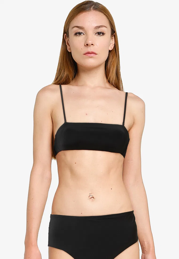 Бюстгальтер бандо на косточках, Calvin Klein, черный