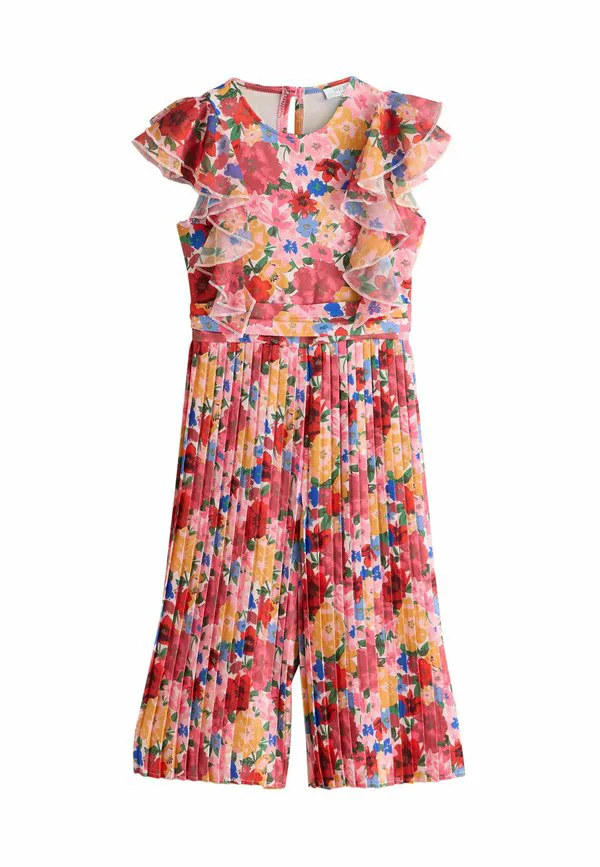 Комбинезон прямого кроя с короткими рукавами и оборками Next, Pink Floral