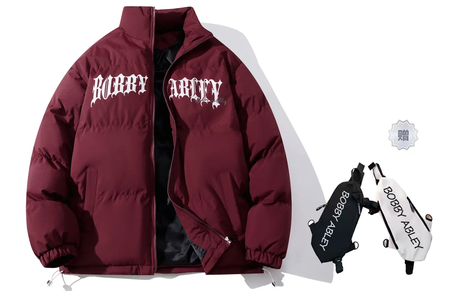 

BOBBY ABLEY Пуховик унисекс, Burgundy (Comes with Branded Crossbody Bag)