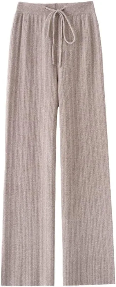 

Wvapzxx осенне-зимние женские брюки 100% wool, мягкие, с высокой талией, вязаные, свободные, утепленные, широкие