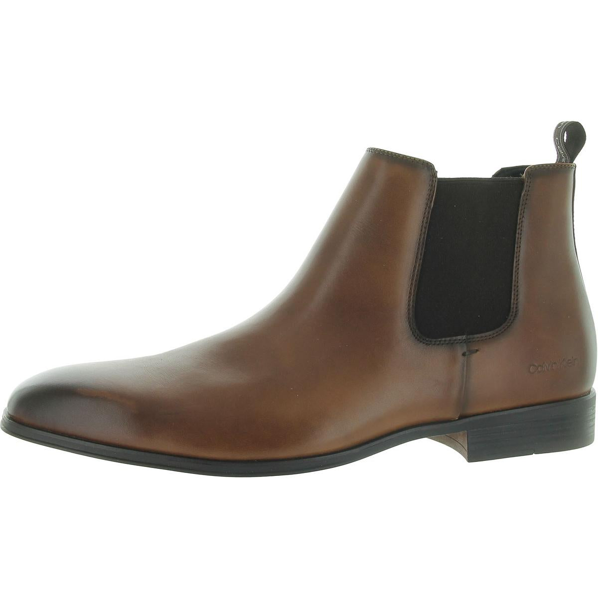 

Мужские кожаные ботинки челси Donto на блочном каблуке Calvin Klein, цвет medium brown