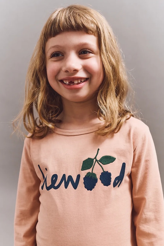 

Детская хлопковая футболка с длинным рукавом Apia Placement Longsleeve Liewood, оранжевый