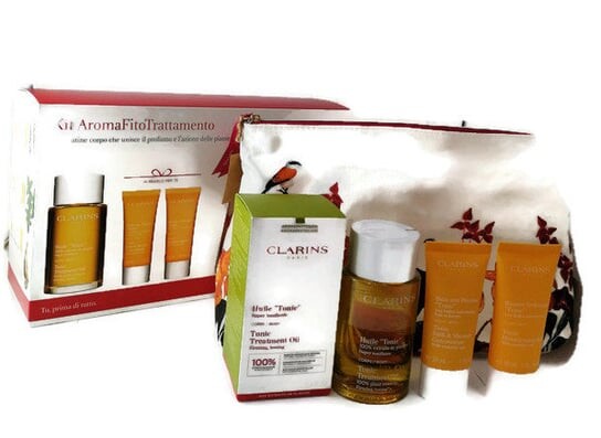 

Подарочный набор косметики, 3 шт + косметичка Clarins