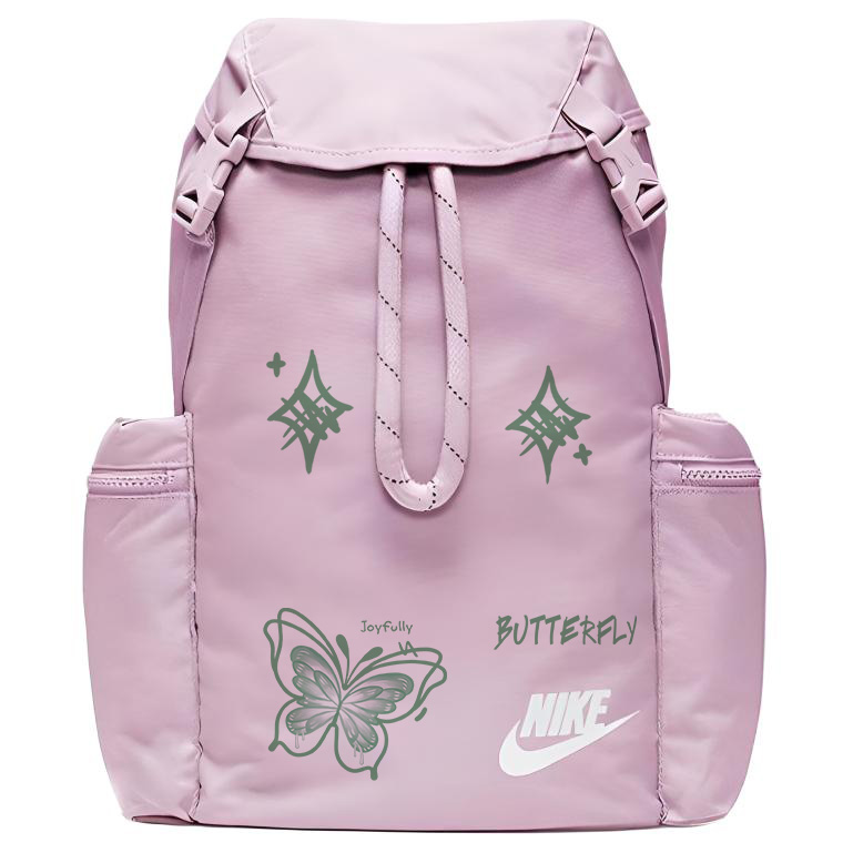 

Nike Тканевый рюкзак с термопереносом унисекс светло-ледяной фиолетовый, Green Butterfly