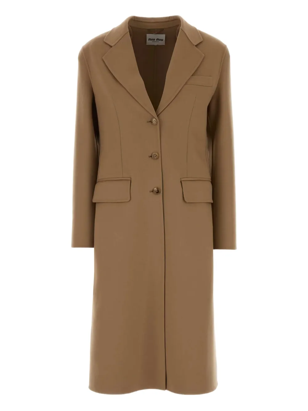 

Пальто с лацканами Miu Miu, коричневый