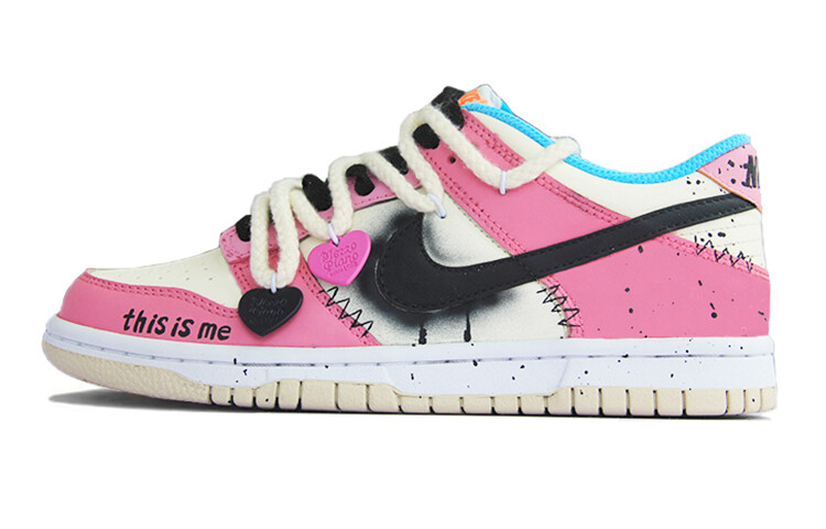 

Кроссовки Nike Dunk Skateboarding Shoes Women's Low-top Pink/Black, розовый