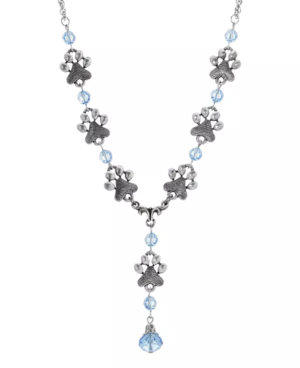 

Ожерелье из сапфировых бусин в форме лапы 2028, blue