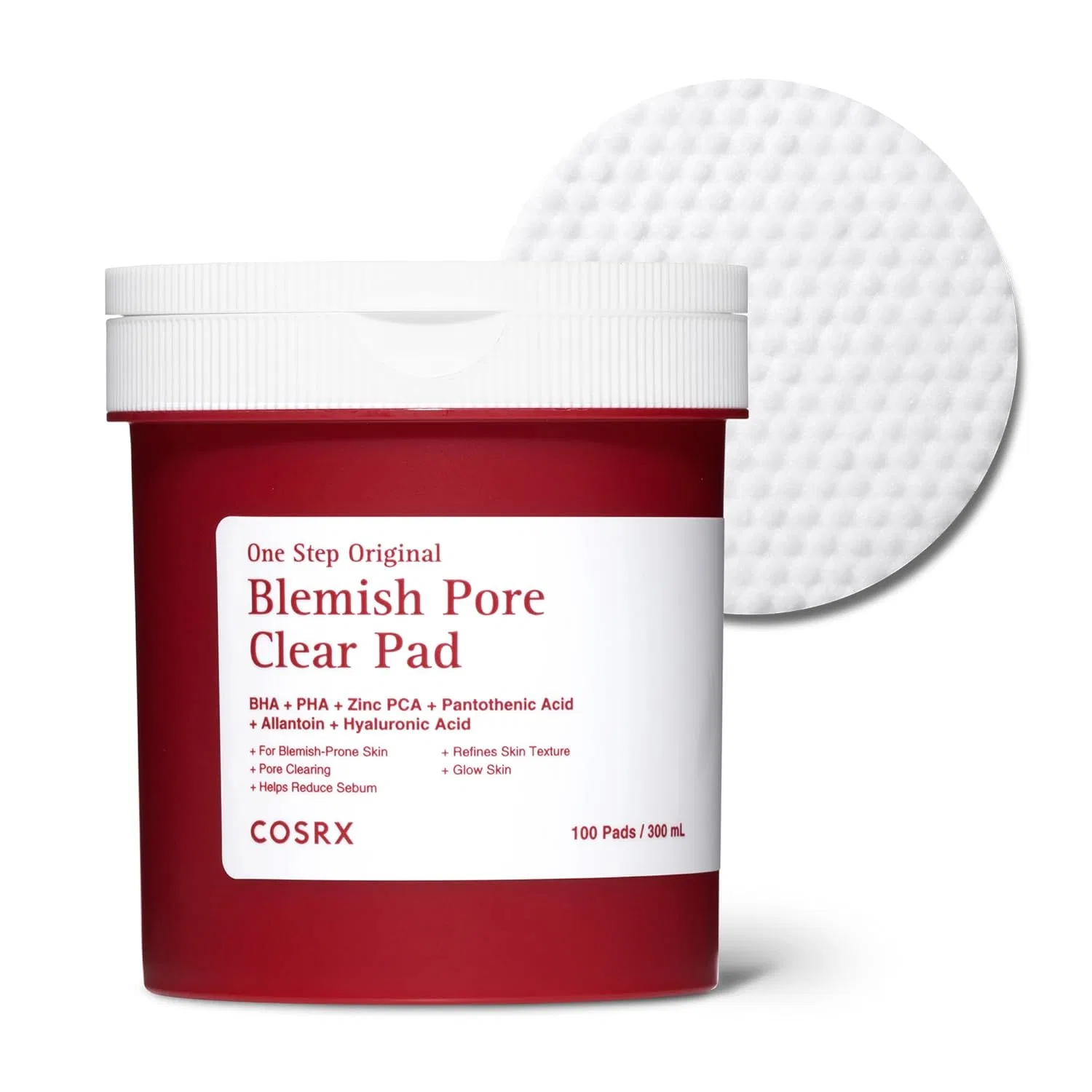 Двусторонние очищающие подушечки «OneStep Original Blemish Pore Clear Pad» от COSRX Cosrx, Red