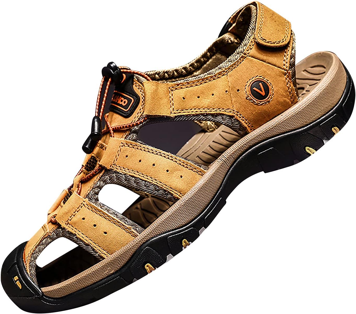 

Мужские походные сандалии Мягкие водонепроницаемые с закрытым носком Летние спортивные пляжные сандалии Generic, желтый